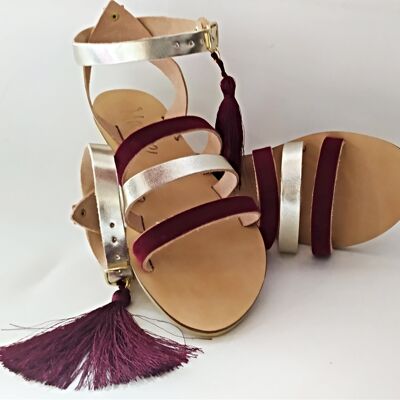 Made to Order Leather Spring , Summer Sandal for Girls : Evdoxia