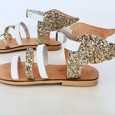 Sandale enfant en cuir fait main : Elpis Hermes