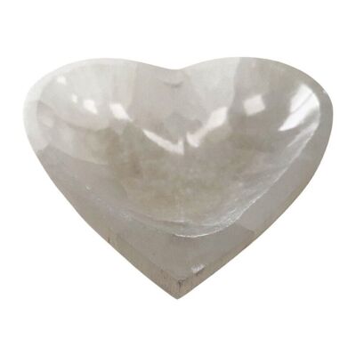 Ciotola a forma di cuore in selenite, 10x10x3cm