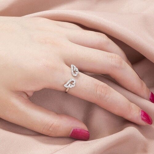 Silver Diamante Wings Adjustable Ring - Yes Please ! (+£3.50)