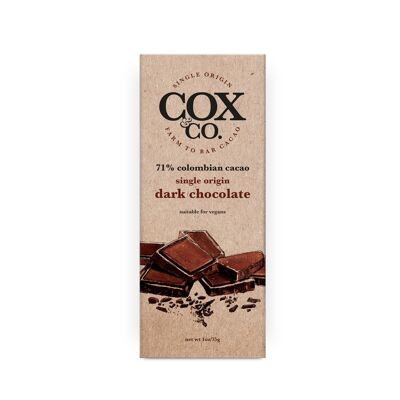 Chocolat Noir 71% Chocolat Noir d'Origine Unique Colombien 35g