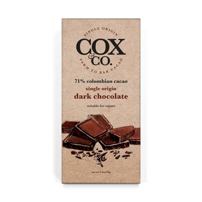 Dunkle Schokolade 71% Kolumbianische Single Origin Dunkle Schokolade 70g