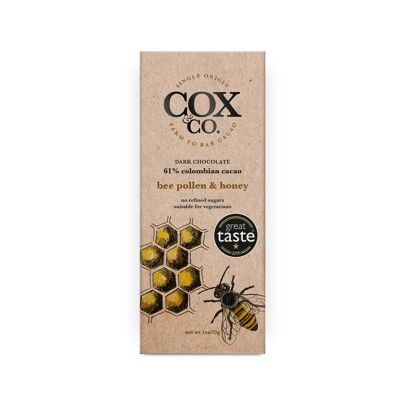 Bee Pollen & Honey 61% Colombian Single Origin Dark Chocolate 35g