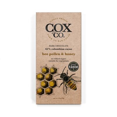 Bienenpollen & Honig 61% Kolumbianische Single Origin Dunkle Schokolade 70g