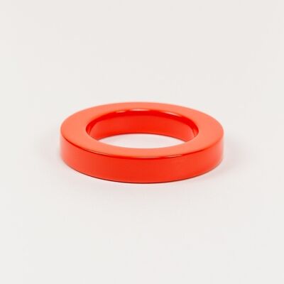 Orange lacquered straight edges bracelet