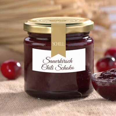 Sour cherry chili chocolate jam