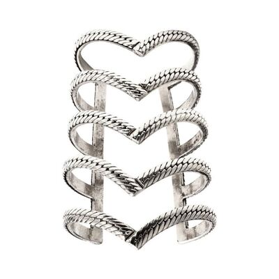 5-ROW POINTED CUFF - SILVER