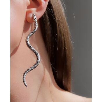 Boucles snake - argent 2