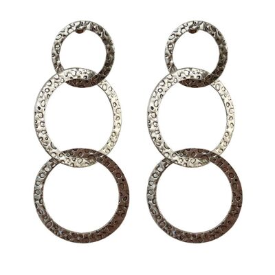 HAMMERED CHAIN EARRINGS - SILVER