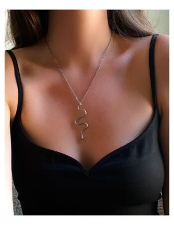 Collier serpent - argent 2