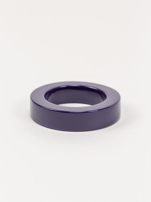 Gros bracelet bords droits laqué violet