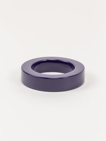 Gros bracelet bords droits laqué violet 1