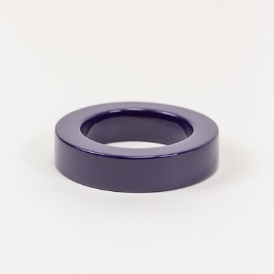 Gros bracelet bords droits laqué violet