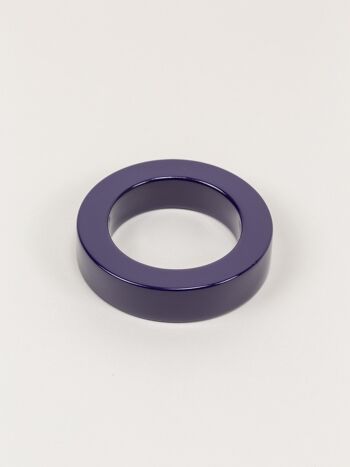 Gros bracelet bords droits laqué violet 2