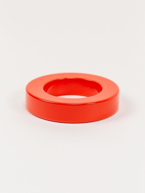 Gros bracelet bords droits laqué orange
