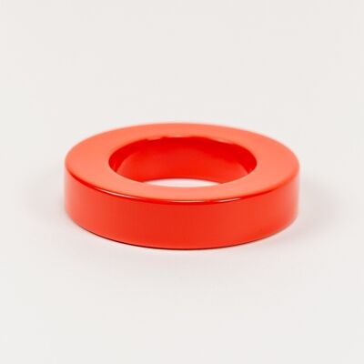 Large orange lacquered straight edges bracelet