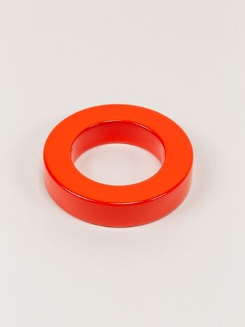 Gros bracelet bords droits laqué orange 2
