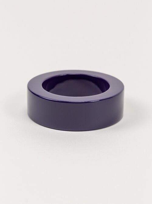 Très gros bracelet bords droits laqué violet