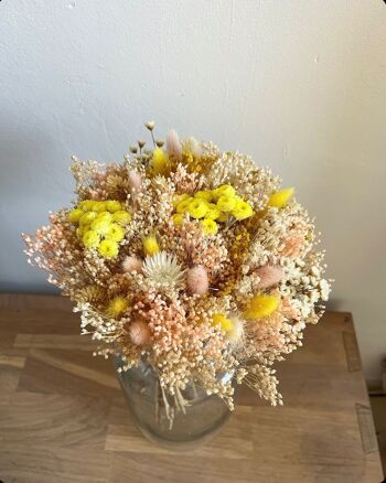 Bouquet fleurs séchées blanc & jaune - Bouquet Douceur 1