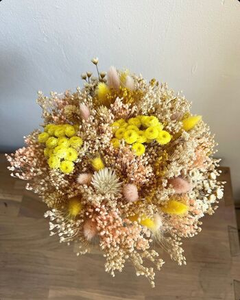 Bouquet fleurs séchées blanc & jaune - Bouquet Douceur 3