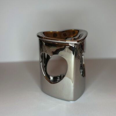 Keramikwachsschmelzer / Ölbrenner - Silber