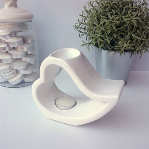 Ceramic Wax Melter / Oil Burner - White