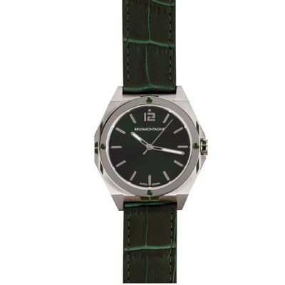 Representor 42mm/Steel/Green/Polished/Leather