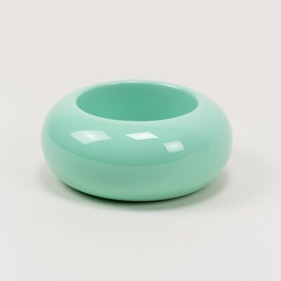 Bracciale tondo grande in legno laccato menta