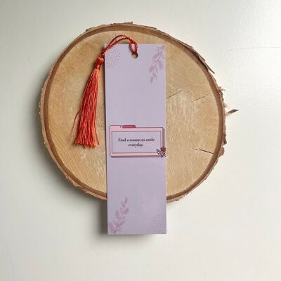 Find a reason to smile - bookmark with tassel