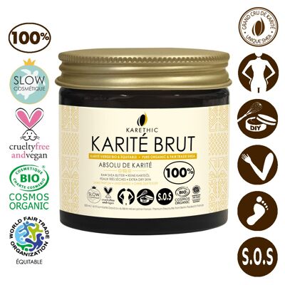 Assoluta di karitè 500 ml - Burro di karité crudo e fresco - Vaso di vetro