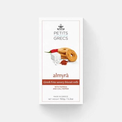 Almyra Paprika - Rollos de galletas saladas con queso feta griego