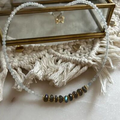 Aquamarine, Labradorite necklace - Nidra