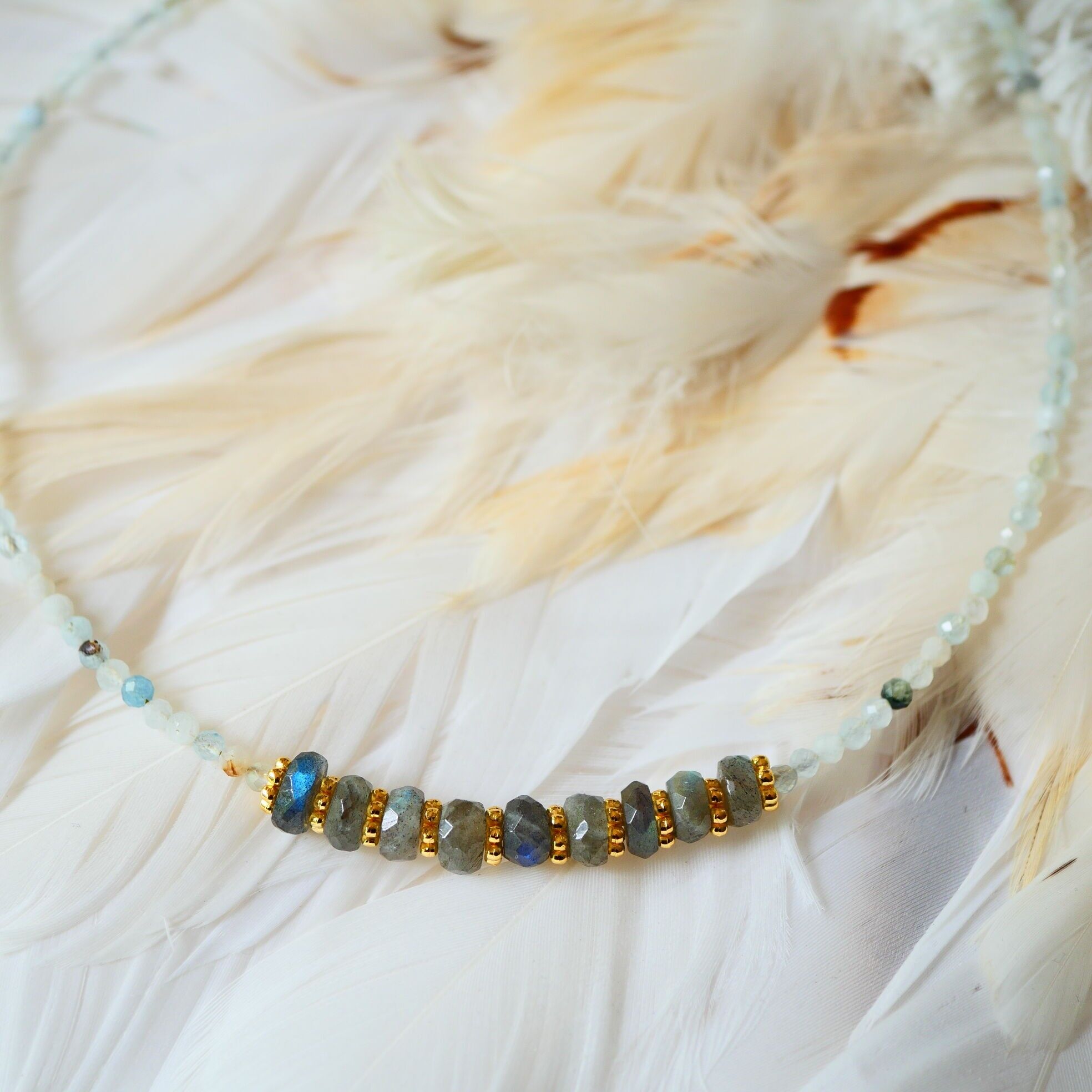 Collana Acquamarina, Labradorite - Nidra