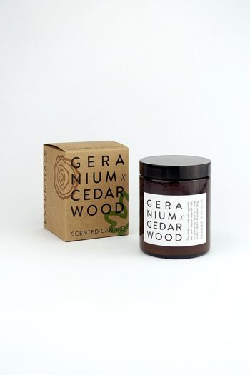 géranium x bois de cèdre / bougie parfumée ESSENTIALS 3