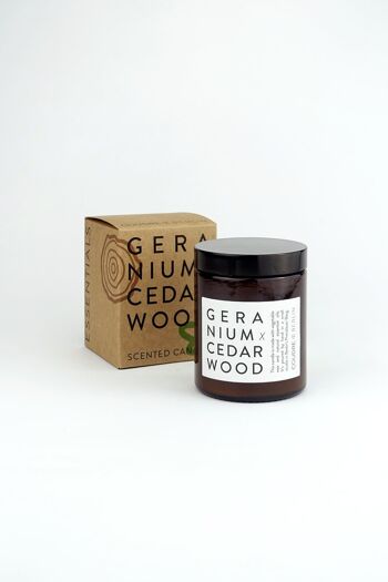 géranium x bois de cèdre / bougie parfumée ESSENTIALS 4