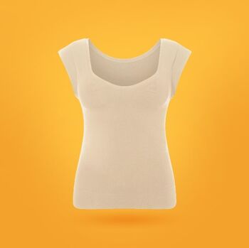 T-shirt de compression galbant manches courtes - Amande - Amande 2