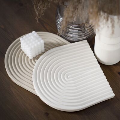 Jesmonite White Arch Tray 22cm