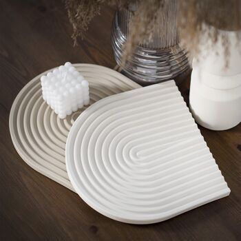 Plateau Arche Blanc Jesmonite 22cm 1