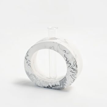 Vase à tige ronde en marbre blanc Jesmonite 12,5 cm 2