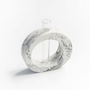 Vase à tige ronde en marbre blanc Jesmonite 12,5 cm 4