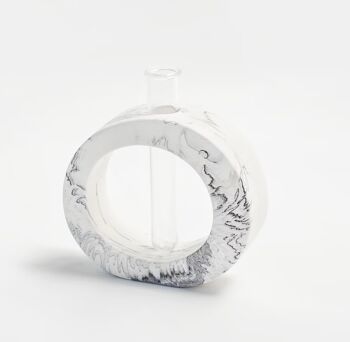 Vase à tige ronde en marbre blanc Jesmonite 12,5 cm 9