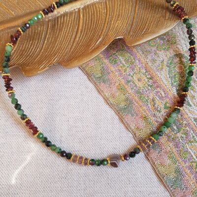 NECKLACE RUBY ZOISITE, GARNET - TARA