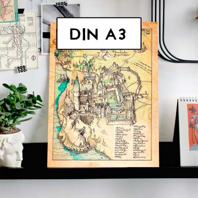 Magic school map - Poster - Size DINA3