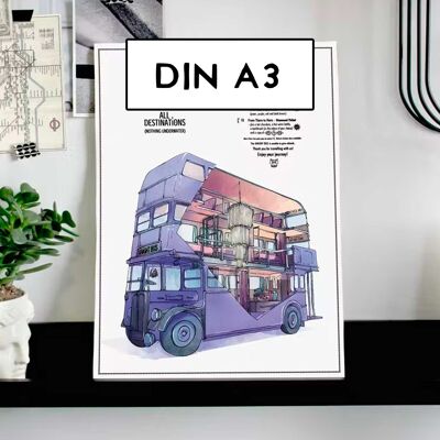 Knight Bus - Poster + card - Size DINA3