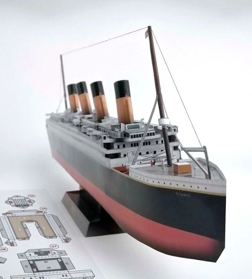 RMS TITANIC recortable de papel - Maqueta recortable - Set para montar el barco en escala 1:400 - Cuadernillo para montar