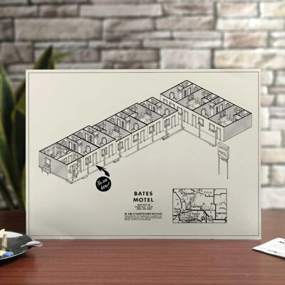 PSYCHO inspired motel plan -BATES hotel map