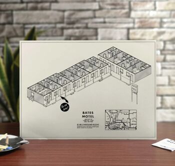 Plan de motel inspiré de PSYCHO - Plan de l'hôtel BATES 1