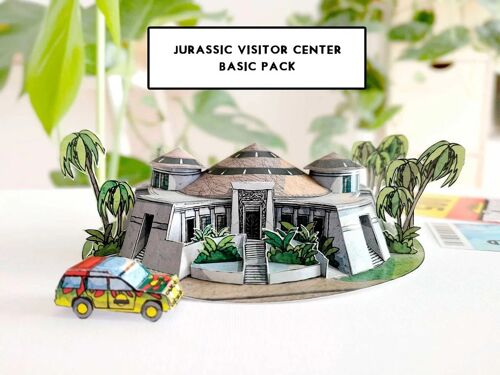 Jurassic Centro de Visitantes - Maqueta recortable de papel - DINA4