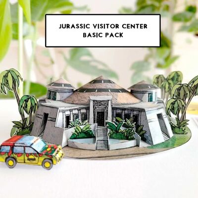 Jurassic Visitor Center - Modello di carta ritagliato - DINA4