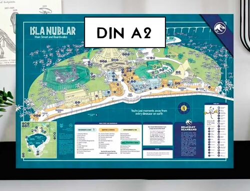 JURASSIC MAP - Mapa de la calle principal de Isla - Tamaño DINA2